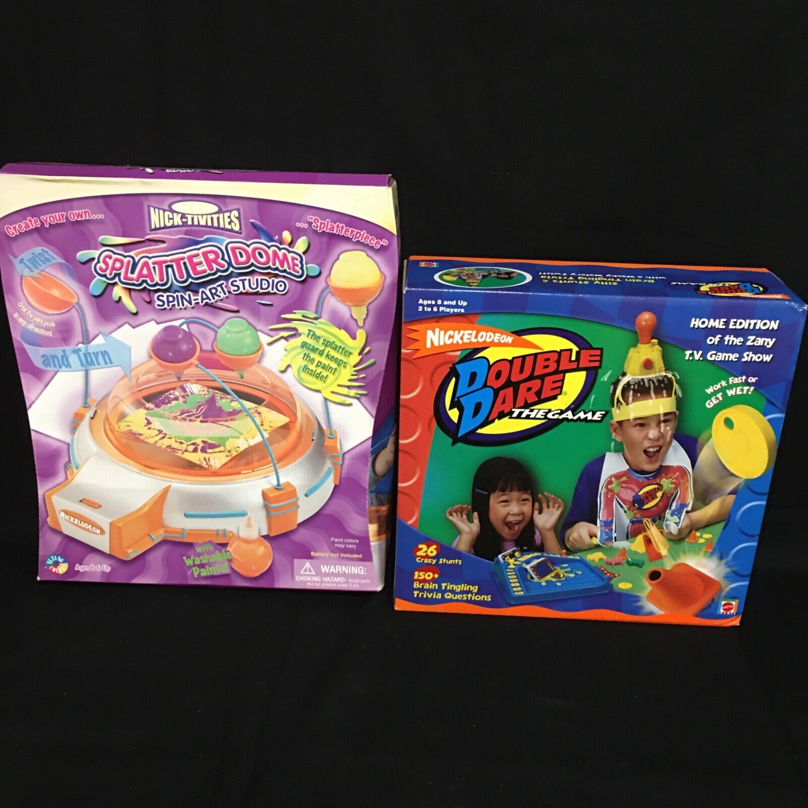 Vintage 2000 & 2001 Nickelodeon Mattel Splatter Dome And Double Dare Game