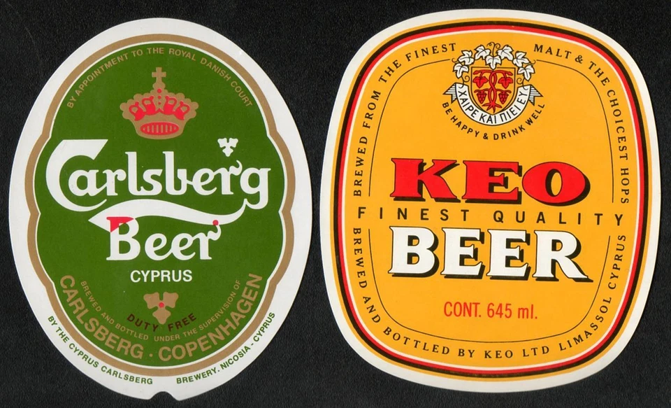 2 alte Bieretiketten ZYPERN Cyprus Carlsberg *Z2 - Bild 1 von 1