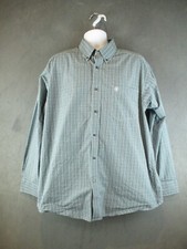 Ariat Pro Series Shirt Mens XL Blue Plaid Vented Long Sleeve Western Rodeo