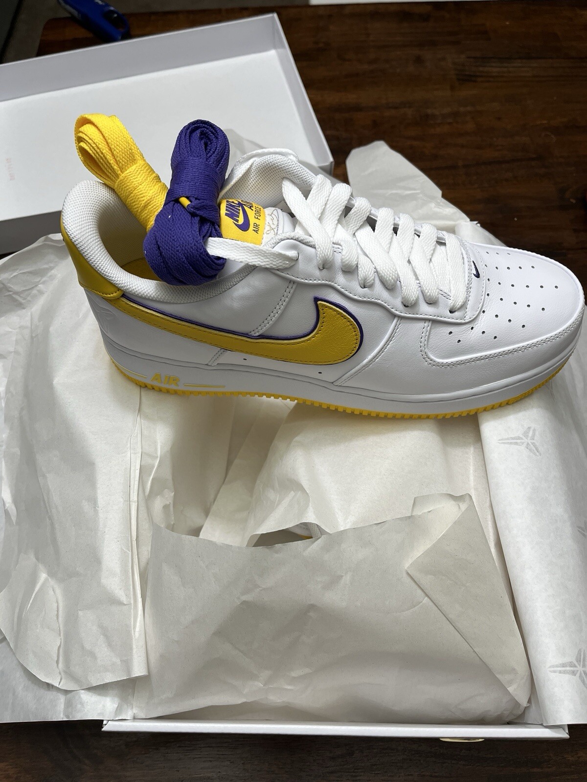 Nike Kobe Bryant x Air Force 1 Low Retro Lakers Home FZ1151-100 Size 12