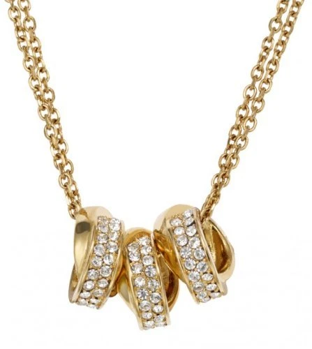 COLLANA CIONDOLO MICHAEL KORS TONO ORO 3 PAVIMENTAZIONE CRISTALLO CIONDOLO MKJ2863+BORSA