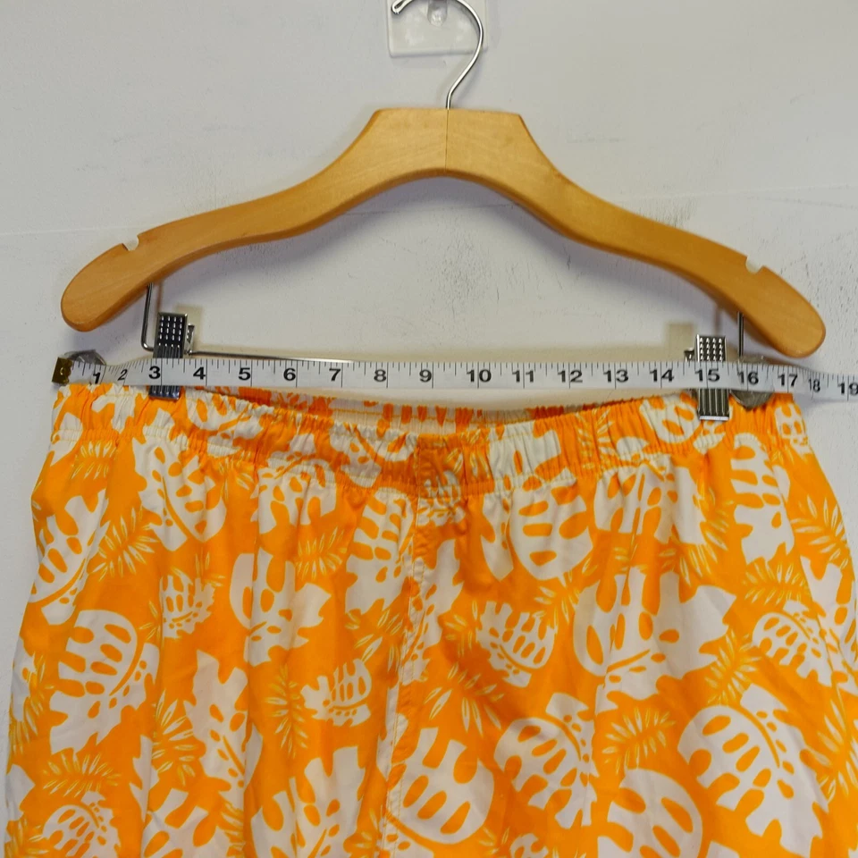 Trader Bay Shorts Mens XL Tropical Swim Trunks Orange Elastic Waist Boho Beach - Image 4 of 4