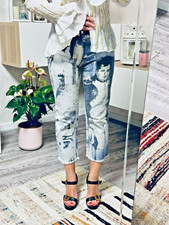 RARE ROBERTO CAVALLI Jeans Napoleon Graffiti Print Vintage Cropped Size S VI31