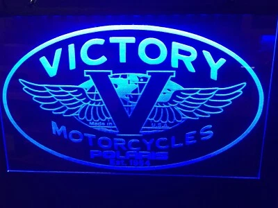 Victory Motorcycle Led Neon Light Sign Garage Game Room Man Cave