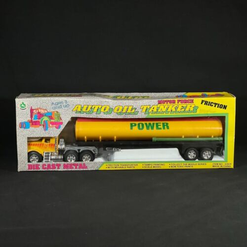 MOTOR FORCE AUTO OIL TANKER Diecast 18" Friction Transporter NEW IN BOX - Afbeelding 1 van 7