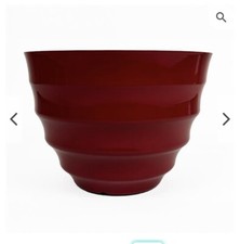 Set Of 2 Large Ribbed Planters 40x30cm Red
