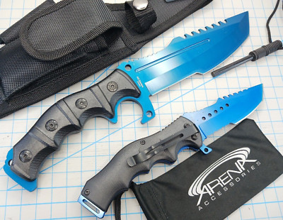 CSGO Huntsman Tracker Fixed Blade & Spring Assisted Pocket Knife 2 Pc Set Combo