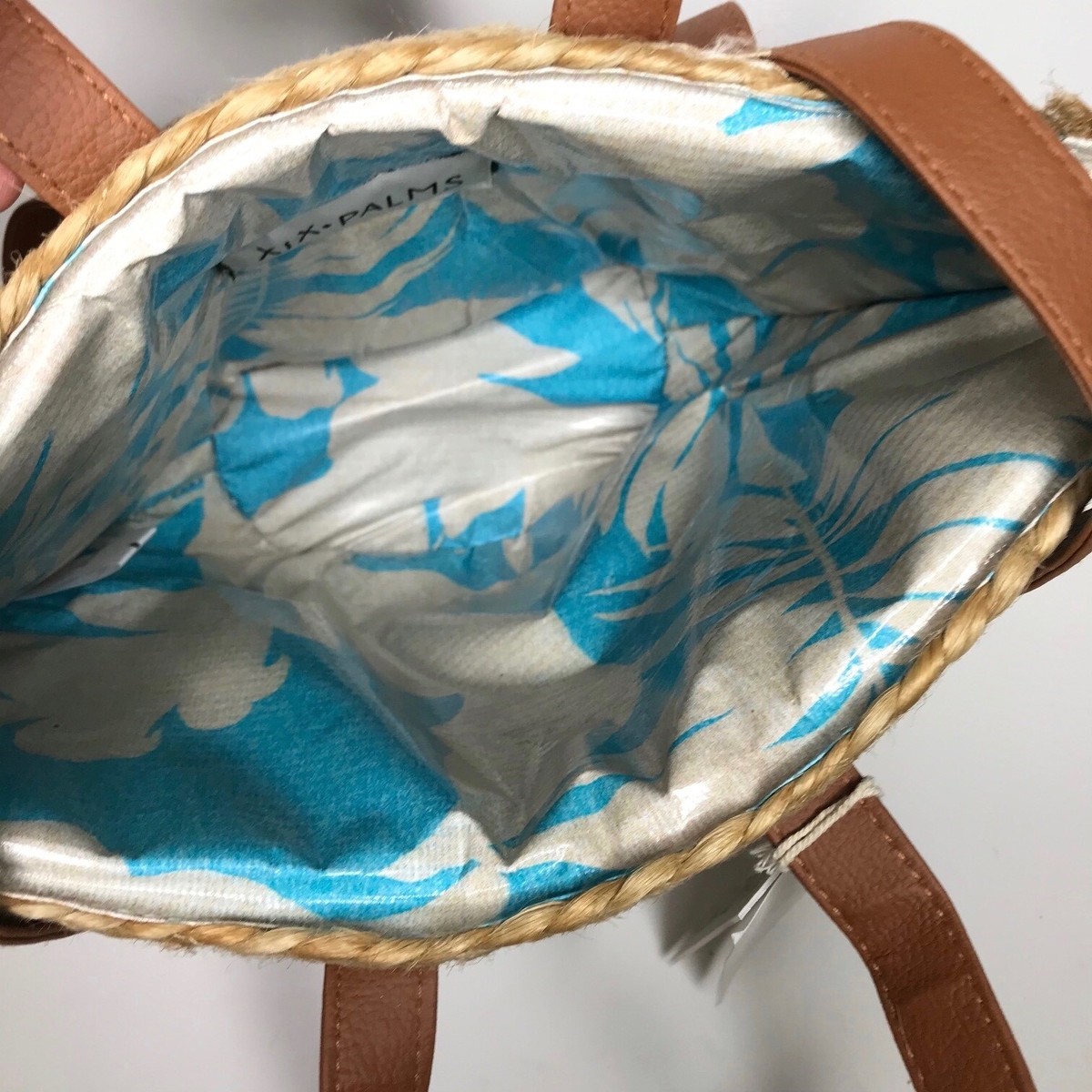 XIX PALMS Boho 100% Jute Insulated Shore Break Picnic Backpack Pool Beach Bag XIX Palms The Shore Break Picnic Cooler Bag Raffia Jute  main image 2