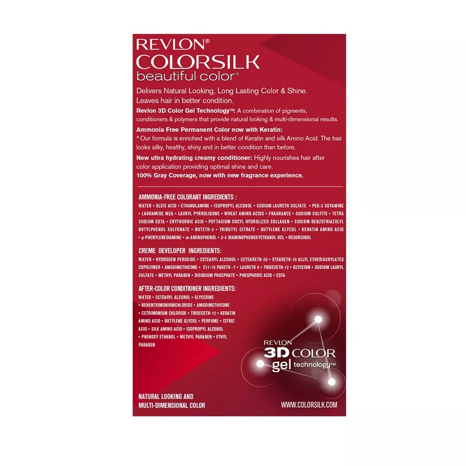 Revlon Colorsilk Beautiful Color, Permanent Haarfarbe mit Keratin, 40ml + 40ml - Bild 3 von 4
