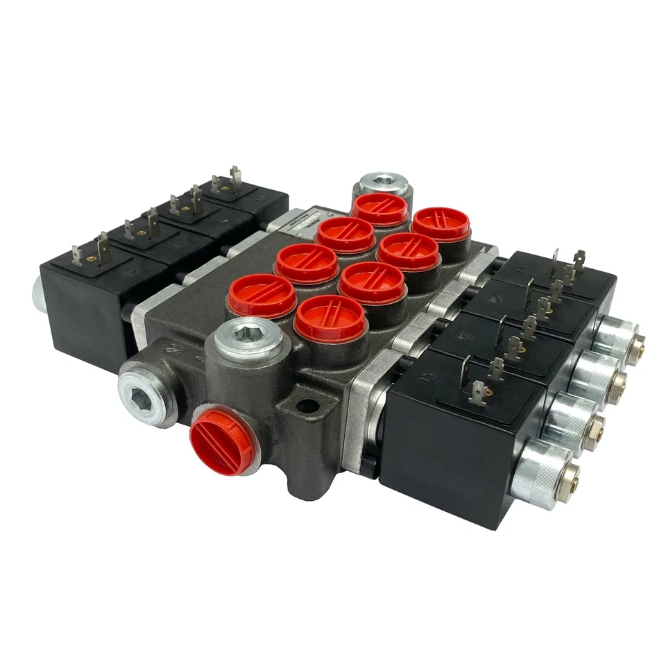 4 Spool Solenoid 12V DC Hydraulic Control Valve Double Acting 13 GPM 3600 PSI - Image 3 of 4