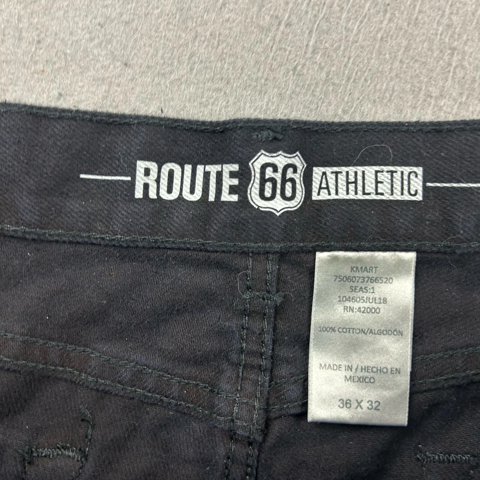 Pantalones de mezclilla Route 66 para hombre 36X32 negros de algodón calce atlético pierna recta nuevos con etiquetas Foto 2 de 4