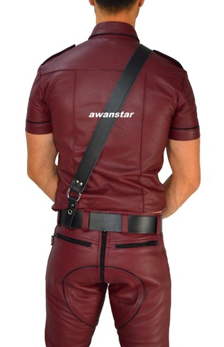 Sam Browne Belt  Schulterriemen Schwarz Schultergürtel leder Gürtel leather Belt - Bild 3 von 5