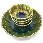Vintage MCCOY Pottery 5 Piece Fruit or Salad Bowl Serving Set 916 Scalloped Edge