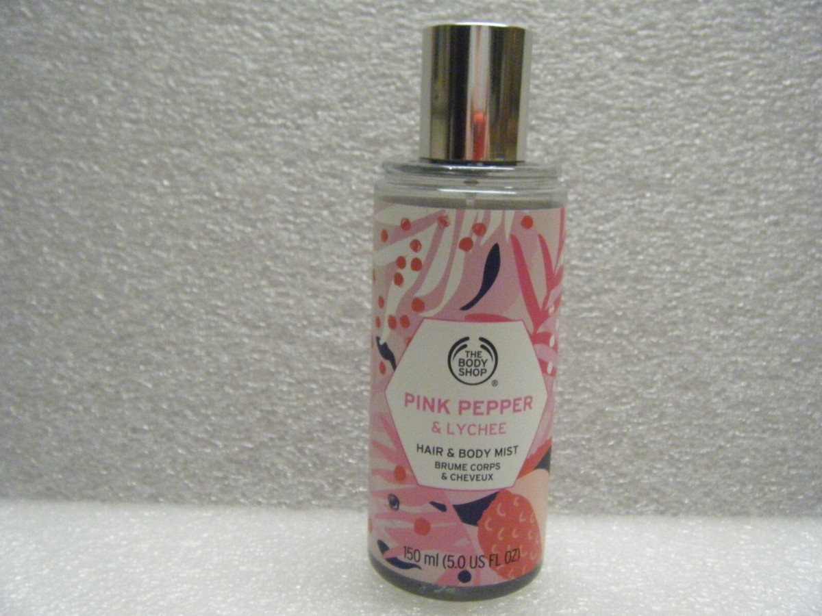 BODY SHOP PINK PEPPER LYCHEE HAIR BODY MIST 150ml NEW
