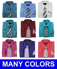 Boys Dress Shirts V2000 with Matching Tie and Hanky New Colors Vangogh 2T to 20