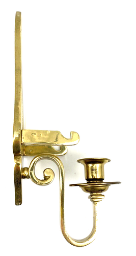 Solid Brass Glo-Mar Wall Sconces Candle & Plate Holder Pair Vintage 1950's - Picture 10 of 17