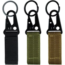 Tactical Belt Keeper Gear Clip Nylon Key Ring Holder Military Utility Molle Hook