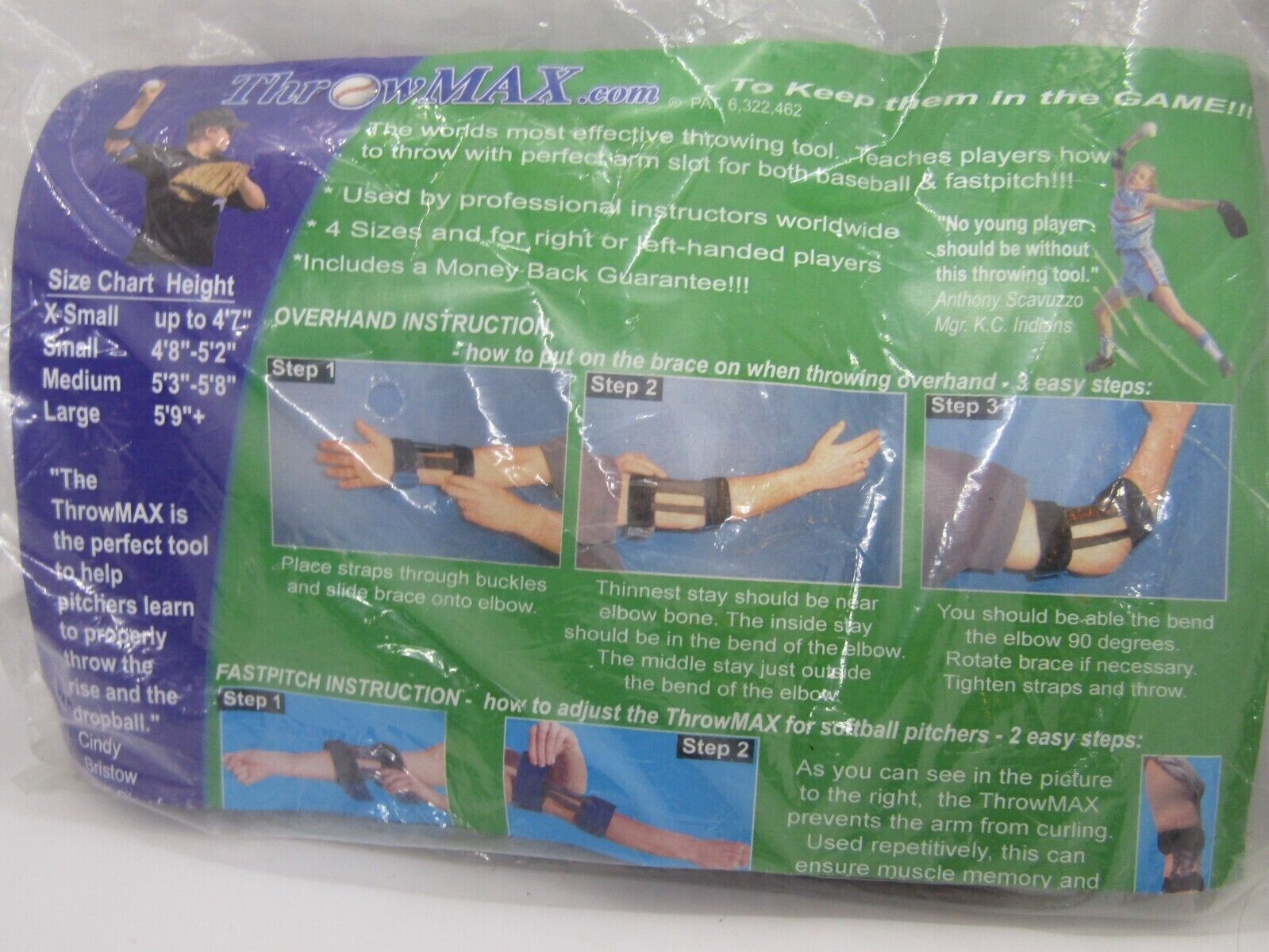 ThrowMax Flexible Arm Brace Baseball & FASTPITCH Softball left hand