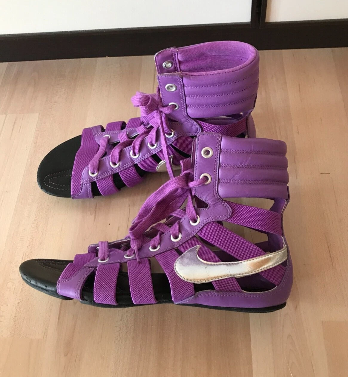 Nike high top Gladiator 2 sandali tela pelle viola viola 38 38 5 UK 5 US 7 5