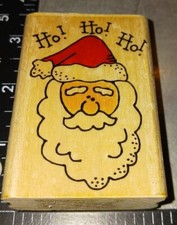 Santa's face, ho ho ho, West Water,b714, wooden