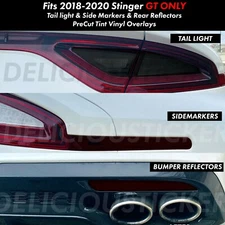 Tail Light Rear Side Reflectors Precut Smoked Vinyl Tint Fits Stinger 2018-20 GT