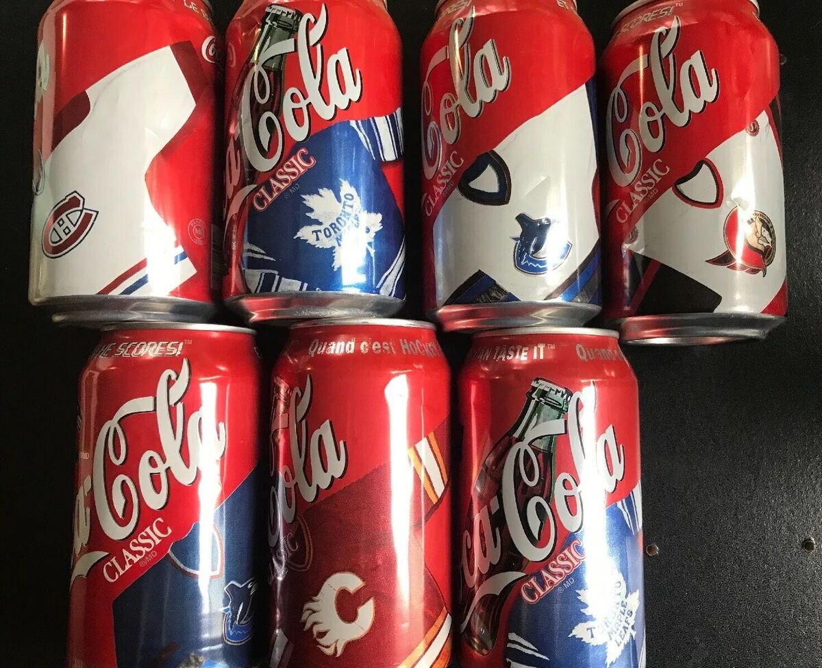 Vintage Coke Coca-Cola NHL Lot Jersey Cans Sens Habs Leafs Vintage Coke Coca-Cola NHL Lot Jersey Cans Sens Habs Leafs