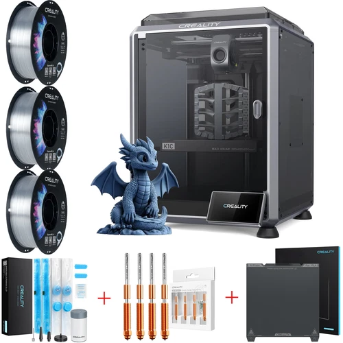 Creality K1C 3D Drucker mit  “Unicorn” Schnellwechsel-Düse & Bauplatte & CR-PETG