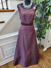 David's Bridal Women's Brown Polyester Scoop Neck Sleeveless Long Maxi Dress 12