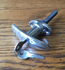 1930s TRUNK HANDLE w/BASCO KEYS vtg NOS deck lid lock