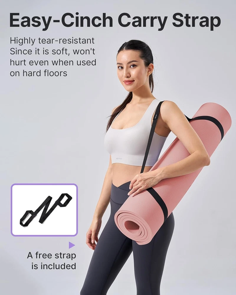 Extra Thick 1/2-Inch TPE Yoga Mat, Non-Slip Professional Exercise Mat for Comfort & Stability, Durable & Eco-Friendly Extra Thick 1/2-Inch TPE Yoga Mat, Non-Slip Professional Exercise Mat for Comfort & Stability, Durable & Eco-Friendly