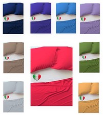 Lenzuolo Sopra Teso Senza angoli 100% Cotone Tinta Unita 6 Misure Made in Italy 