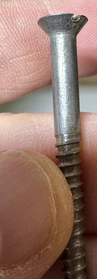 "Lote De Colección De 20 X 2"" Tornillos Madera Antiguos Ranurados Cabeza Plana Acero Antigua Tienda América" Foto 4 de 4