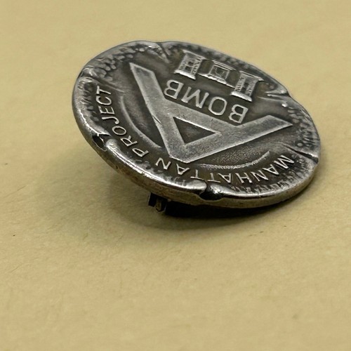MANHATTAN PROJECT ATOMIC "A" BOMB Workers Lapel Pin Award Sterling WW2 1945 Y12 - Picture 5 of 15