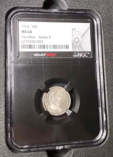 1914 Barber Dime 10C NGC MS64 Vault Box Series 3