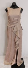 Betsy  Adam Women's Petite Serene" Long Galaxy Glitter Dress CD4 Pink Size 4P