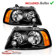 2003 2004 2005 2006 For Lincoln Navigator Factory Style Black Headlights Pair