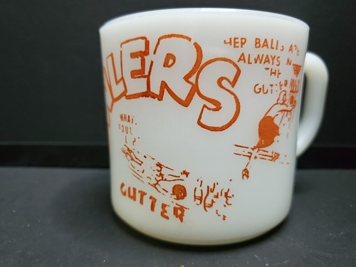 Lote de Taza de Vidrio de Leche Bowlers & The Boss Vintage Federal Anchor Hocking - Imagen 11 de 12