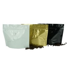 Bolsa de café de aluminio con válvula, bolsas de aluminio con sello de cremallera, embalaje al por menor para café