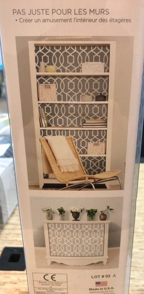 1 РУЛОН - Wallpops современный Grand Trellis серый и белый Peel and Stick - Изображение 3 из 4