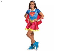 Supergirl Costume DC Super Hero Girls Halloween Fancy Dress size 5-7 years
