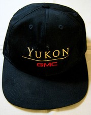 Vintage YUKON GMC Black Embroidered Snap Back USA Made HAT CAP