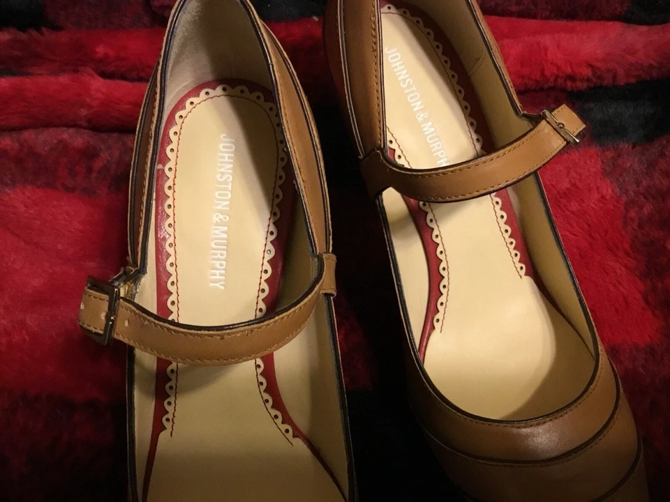 Raro Johnston & Murphy Mujer’s Zapatos Tacones Mary Janes Cuero Talla 6.5 EE. UU. Foto 4 de 4