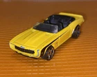 Vintage Hot Wheels '69 Camaro Convertible Rare Original Yellow Car Black Stripe