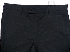 PRADA NWT MENS 36 X 36 52 DRESS PANTS SUIT 60% WOOL BLACK BLUE CHECK ITALY MADE