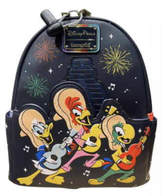 Disney Parks Epcot Mexico Three Caballeros Glow in the Dark Loungefly Backpack We main image 2