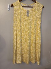 Loft Women's Yellow Floral Print Sleeveless Halter A-lines Casual Dress Size XPS