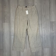 NWT Quince Women 14 100% European Linen Pleated Trouser Flax Pants READ