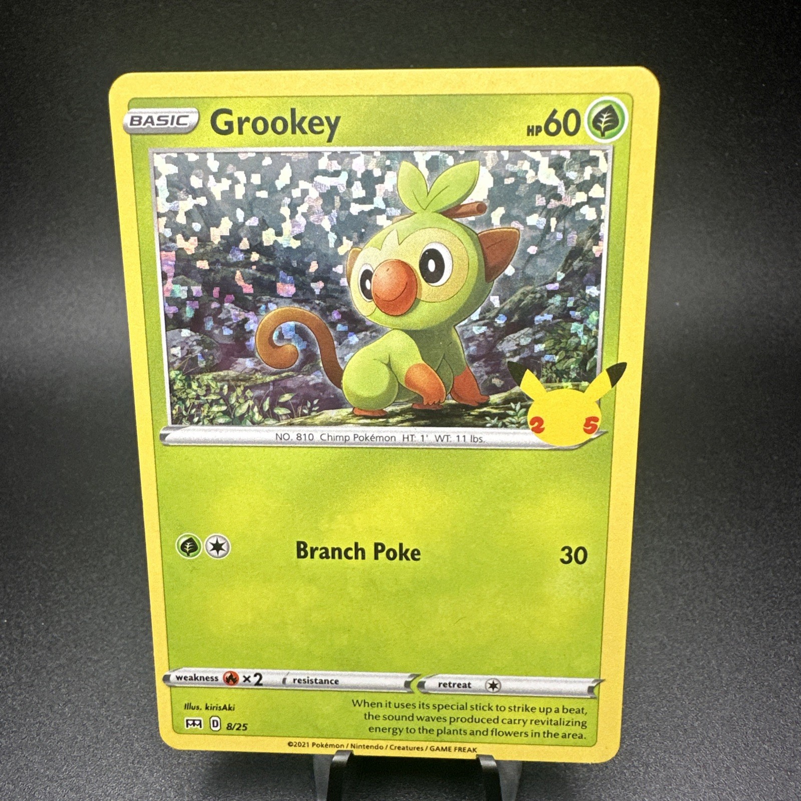 Grookey 8/25 Promo Holo McDonald's 25th Anniversary Promos Pokemon TCG