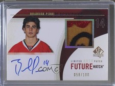 2010 SP Authentic Future Watch Limited 58/100 Brandon Pirri #286 Patch Auto 2u9