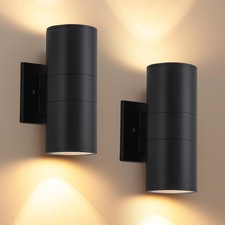 Outdoor Wall Light, Exterior Wall Sconce Up and Down Light, Black 2 Pack